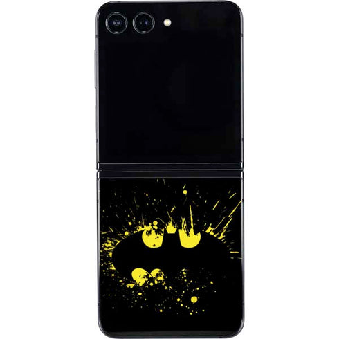 DC Comics Batman Logo Yellow Splash Galaxy Z Flip5 5G Skin