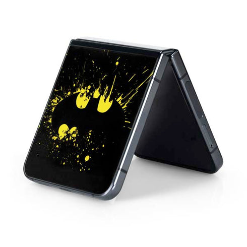 DC Comics Batman Logo Yellow Splash Galaxy Z Flip5 5G Skin