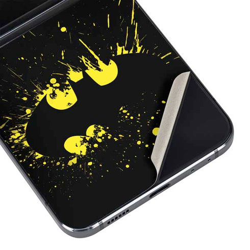 DC Comics Batman Logo Yellow Splash Galaxy Z Flip5 5G Skin