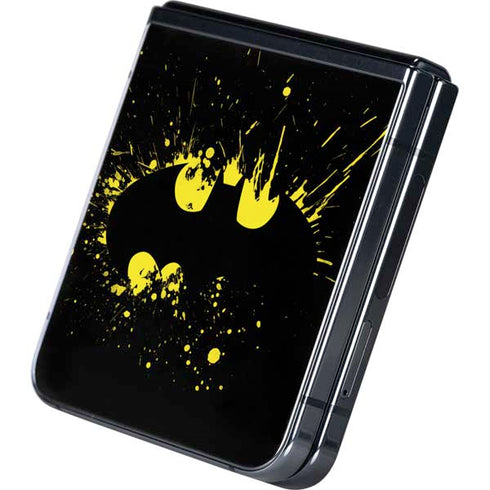 DC Comics Batman Logo Yellow Splash Galaxy Z Flip5 5G Skin