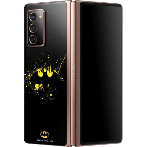 DC Comics Batman Logo Yellow Splash Galaxy Z Fold2 5G Skin