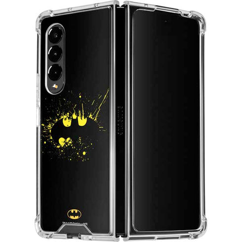 DC Comics Batman Logo Yellow Splash Galaxy Z Fold4 5G Clear Case