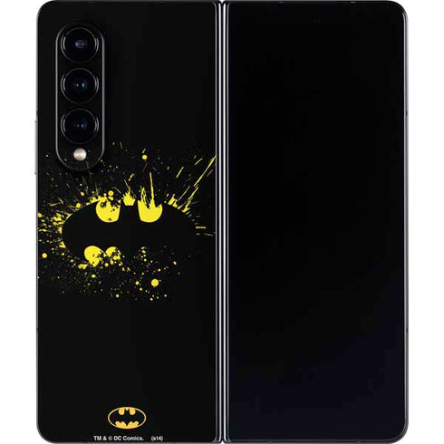 DC Comics Batman Logo Yellow Splash Galaxy Z Fold4 5G Skin