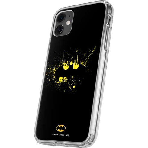 DC Comics Batman Logo Yellow Splash iPhone 11 Clear Case
