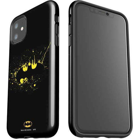 DC Comics Batman Logo Yellow Splash iPhone 11 Impact Case