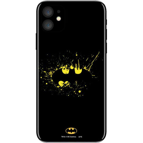 DC Comics Batman Logo Yellow Splash iPhone 11 Skin