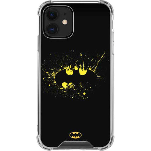 DC Comics Batman Logo Yellow Splash iPhone 12 Clear Case