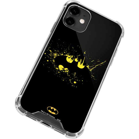 DC Comics Batman Logo Yellow Splash iPhone 12 Clear Case