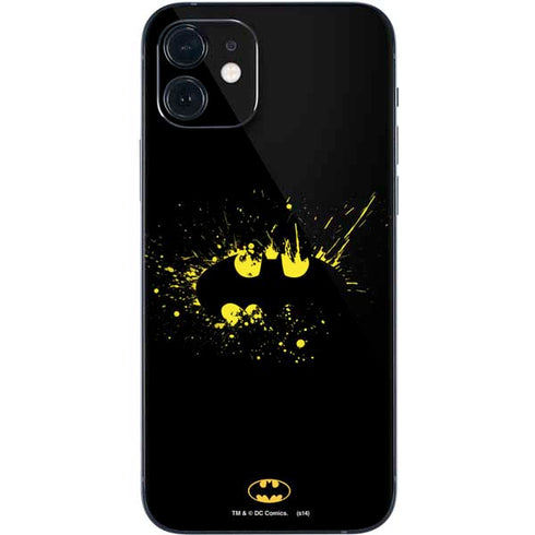 DC Comics Batman Logo Yellow Splash iPhone 12 Mini Skin