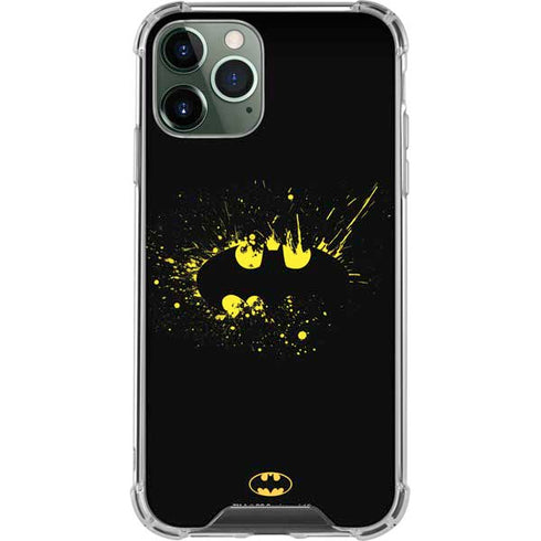 DC Comics Batman Logo Yellow Splash iPhone 12 Pro Clear Case
