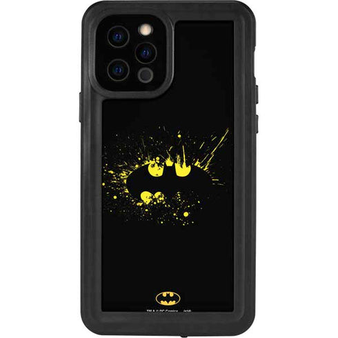 DC Comics Batman Logo Yellow Splash iPhone 12 Pro Waterproof Case