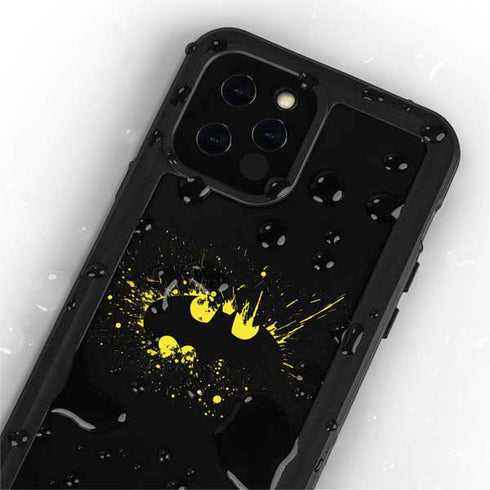 DC Comics Batman Logo Yellow Splash iPhone 12 Pro Waterproof Case