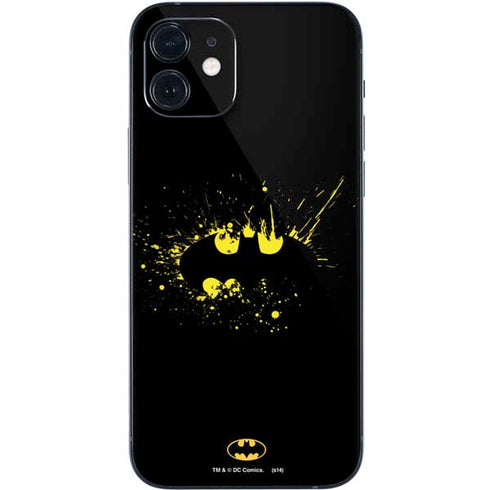 DC Comics Batman Logo Yellow Splash iPhone 12 Skin