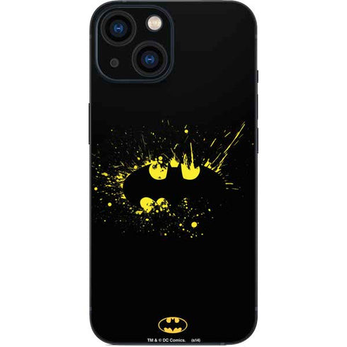 DC Comics Batman Logo Yellow Splash iPhone 13 Mini Skin