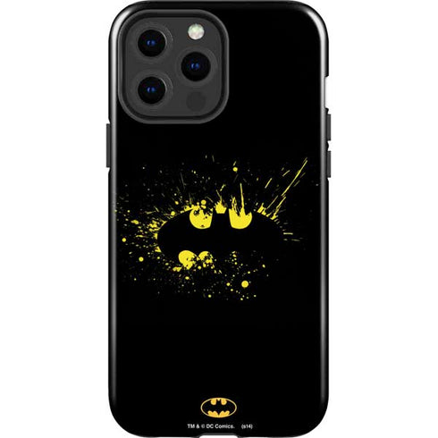 DC Comics Batman Logo Yellow Splash iPhone 13 Pro Max Impact Case