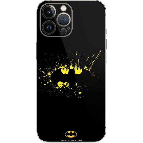 DC Comics Batman Logo Yellow Splash iPhone 13 Pro Max Skin
