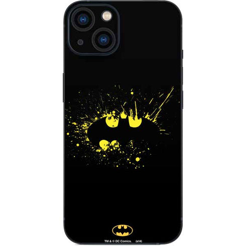 DC Comics Batman Logo Yellow Splash iPhone 13 Skin
