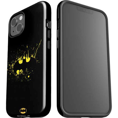 DC Comics Batman Logo Yellow Splash iPhone 15 Plus Impact Case