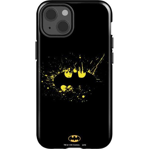 DC Comics Batman Logo Yellow Splash iPhone 15 Impact Case