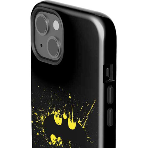 DC Comics Batman Logo Yellow Splash iPhone 15 Impact Case