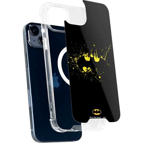 DC Comics Batman Logo Yellow Splash iPhone 15 Plus MagSafe Case