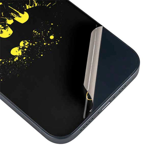 DC Comics Batman Logo Yellow Splash iPhone 14 Plus Skin