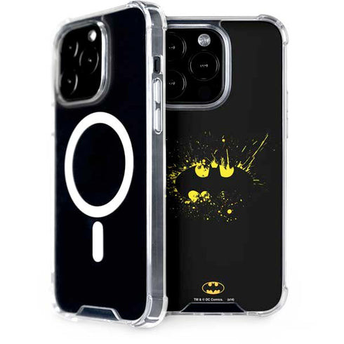 DC Comics Batman Logo Yellow Splash iPhone 14 Pro MagSafe Case