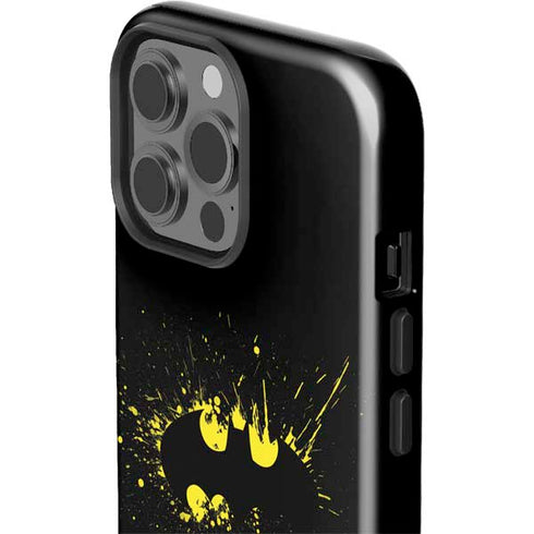 DC Comics Batman Logo Yellow Splash iPhone 15 Pro Max Impact Case