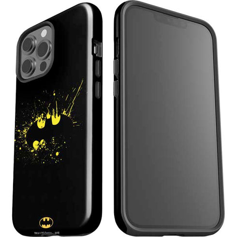 DC Comics Batman Logo Yellow Splash iPhone 15 Pro Max Impact Case