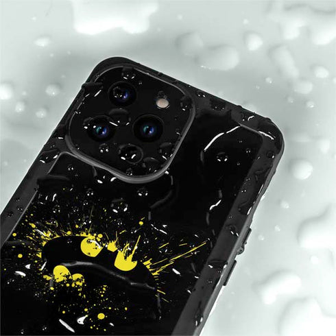 DC Comics Batman Logo Yellow Splash iPhone 14 Pro Max Waterproof Case