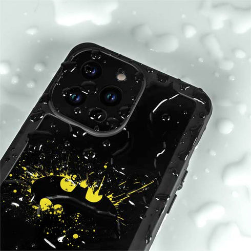 DC Comics Batman Logo Yellow Splash iPhone 14 Pro Waterproof Case