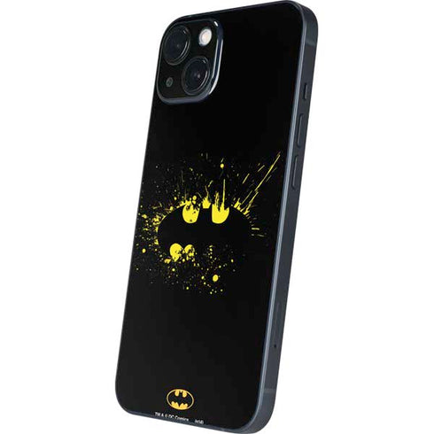 DC Comics Batman Logo Yellow Splash iPhone 14 Skin