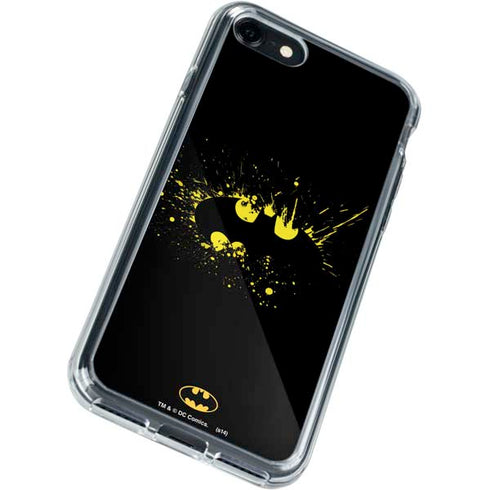 DC Comics Batman Logo Yellow Splash iPhone SE (2nd & 3rd Gen) Clear Case