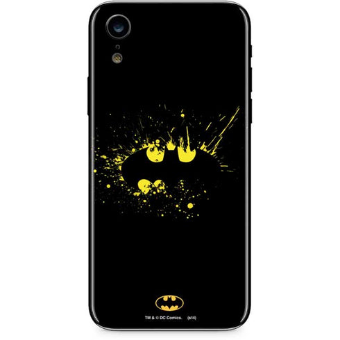 DC Comics Batman Logo Yellow Splash iPhone XR Skin