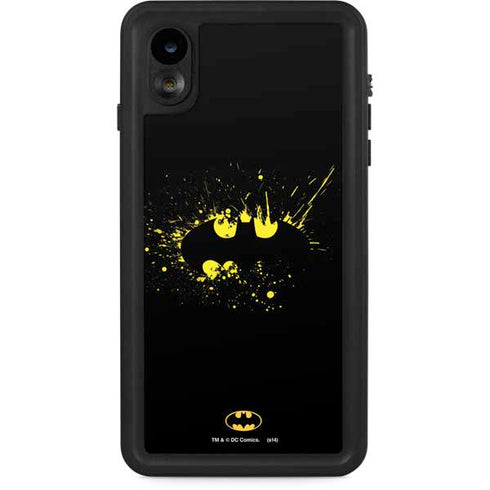 DC Comics Batman Logo Yellow Splash iPhone XR Waterproof Case