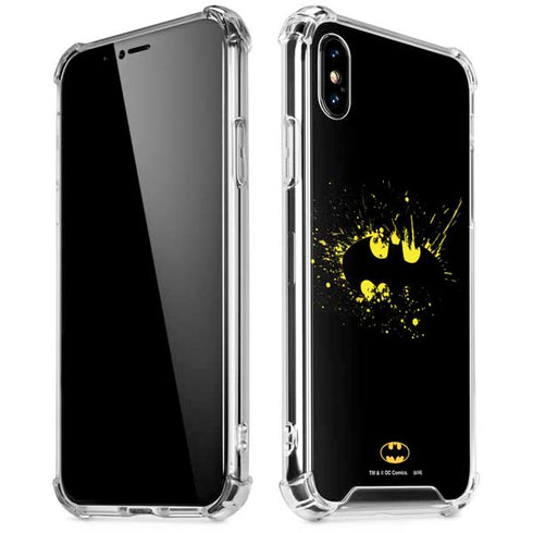 DC Comics Batman Logo Yellow Splash iPhone XS Max Clear Case