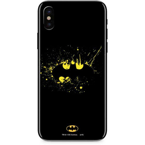 DC Comics Batman Logo Yellow Splash iPhone XS Max Skin