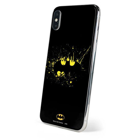 DC Comics Batman Logo Yellow Splash iPhone XS Skin