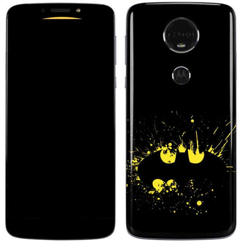 DC Comics Batman Logo Yellow Splash Moto E5 Plus Skin