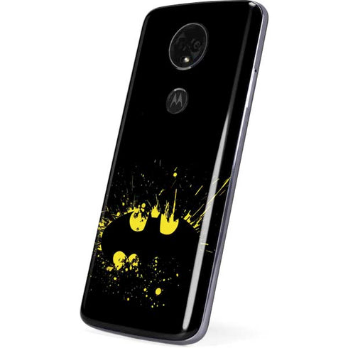 DC Comics Batman Logo Yellow Splash Moto E5 Plus Skin