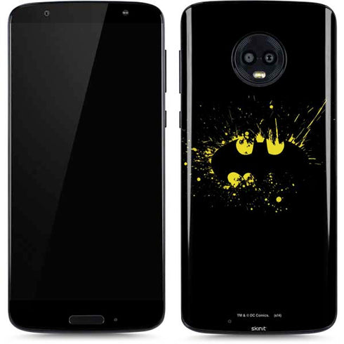 DC Comics Batman Logo Yellow Splash Moto G6 Skin
