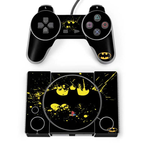 DC Comics Batman Logo Yellow Splash PlayStation Classic Bundle Skin