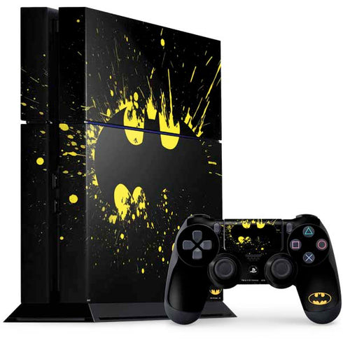 DC Comics Batman Logo Yellow Splash PS4 Console and Controller Bundle Skin