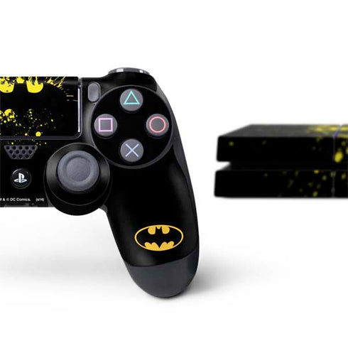 DC Comics Batman Logo Yellow Splash PS4 Console and Controller Bundle Skin
