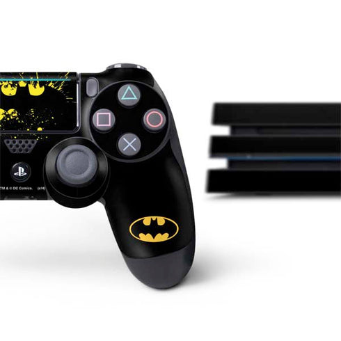 DC Comics Batman Logo Yellow Splash PS4 Pro Bundle Skin