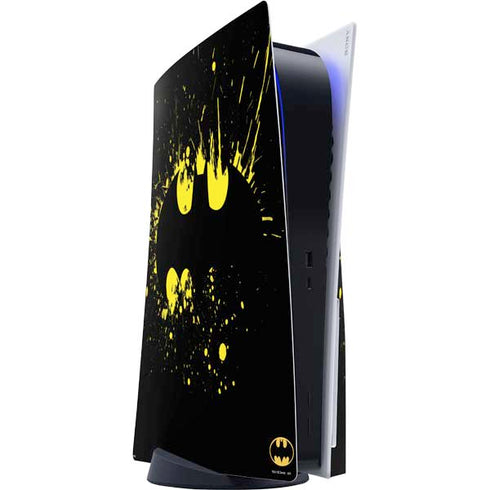 DC Comics Batman Logo Yellow Splash PS5 Console Skin