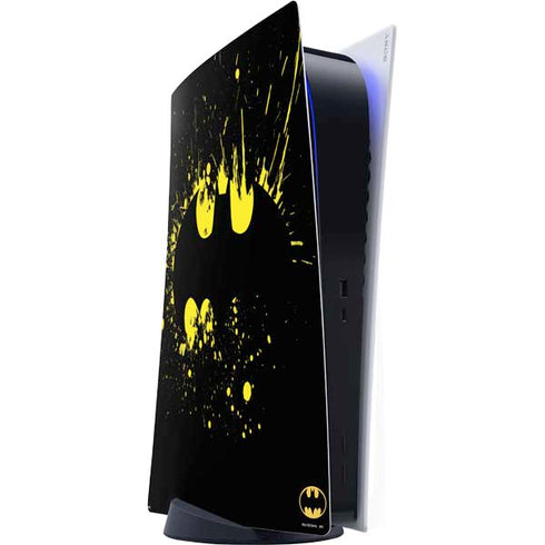 DC Comics Batman Logo Yellow Splash PS5 Digital Edition Console Skin