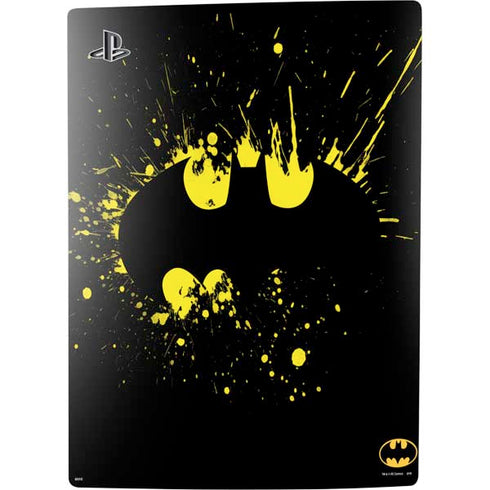 DC Comics Batman Logo Yellow Splash PS5 Digital Edition Console Skin