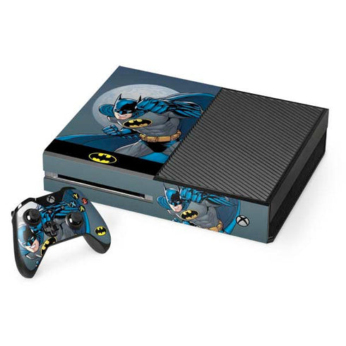 DC Comics Batman Action Pose 90's art Xbox One Console and Controller Bundle Skin