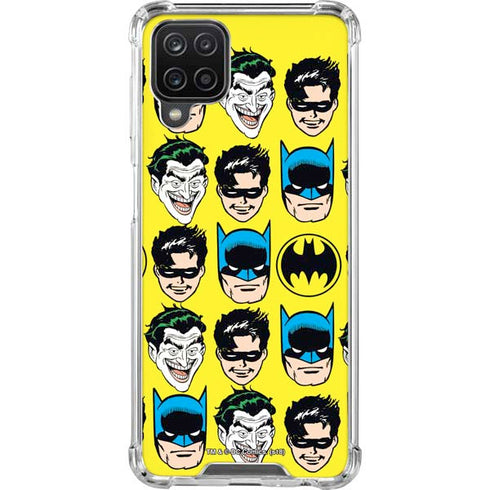 DC Comics Batman Vintage Character Pattern - Joker and Robin Galaxy A12 Clear Case